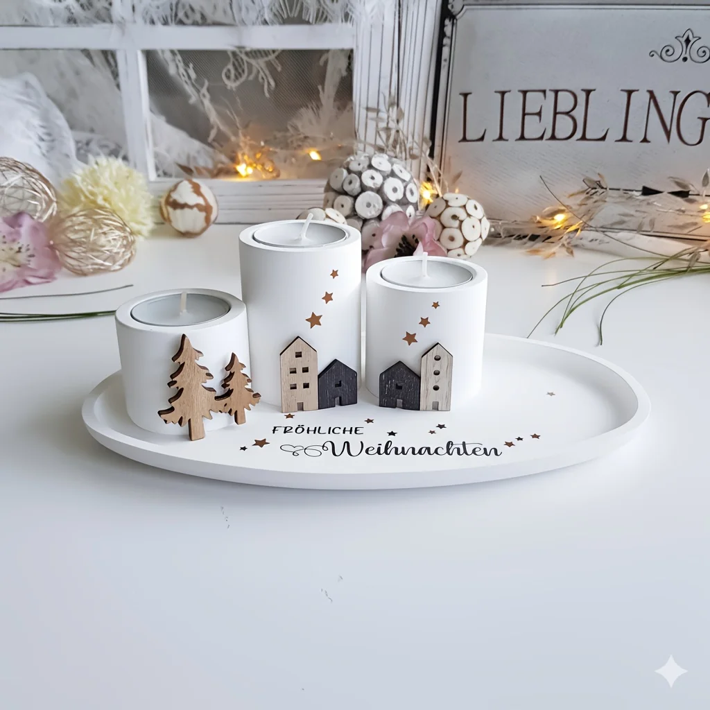 

Набор из 4 силиконовых форм для цилиндрических подсвечников и декоративных подносов, для украшения дома и рабочего стола, создания праздничной атмосферы, праздничный подарок