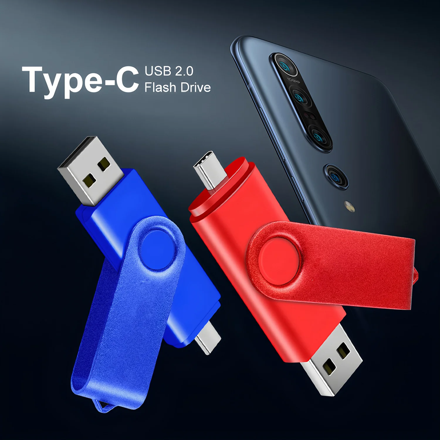 New USB 2.0 TYPE C USB Flash Drive OTG Pen Drive 128GB 64GB 32GB 16GB 8GB USB Stick 2 in 1 High Speed Pendrive