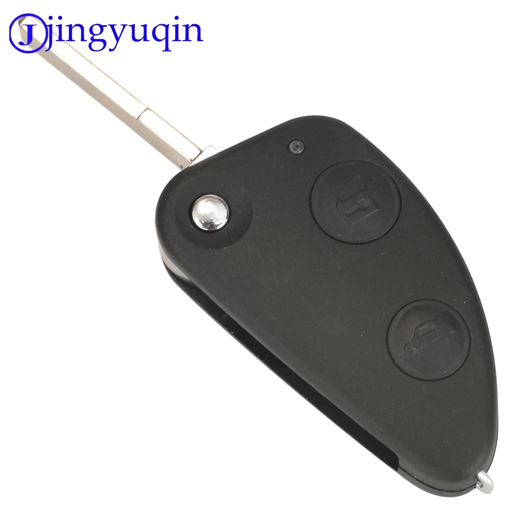jingyuqin 2/3ボタンフリップスマートリモートカーキーフォブ433MHz ID48チップ アルファロメオ147 156 166 GT用 未カットSIP22ブレード付き