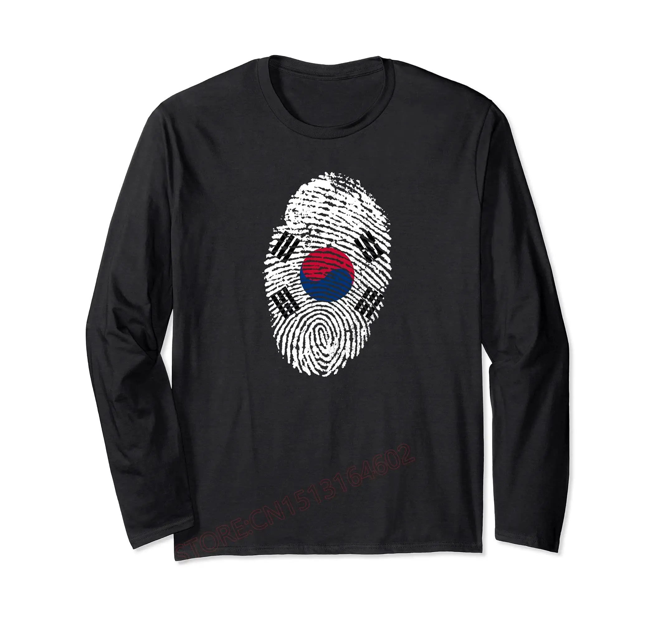 South Korean Flag South Korea Long Sleeve  KOR T Shirt Men Women Unisex T-Shirt LS Tops 100% Cotton Tees