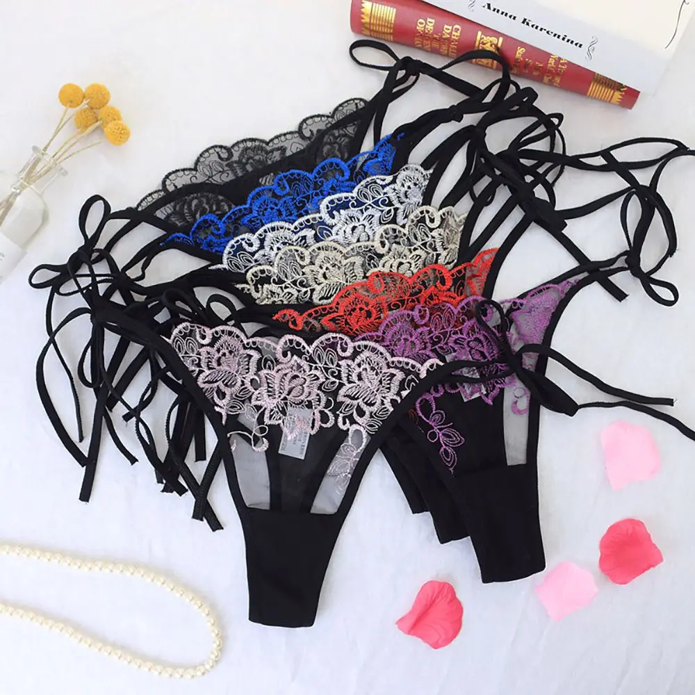 

Seamless Sexy Lingerie Embroidery Hollow Out Transparent Brief Underwear Panty Panties
