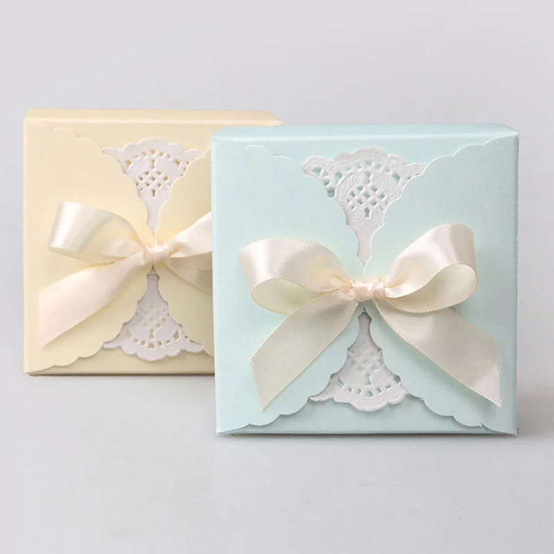 10/20Pcs Welle Solide Kraft Papier Candy Box Hochzeit Gunsten Geschenk Box DIY Klapp Verpackung Tasche Baby Dusche geburtstag Party Dekoration – Detail 4
