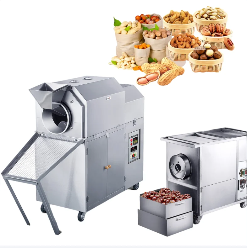 Macadamia Pine Sesame Seed Mini Palm Betel Roasted Peanut Tiger Cashew Roasting Roaster Other Nut Processing Machine Plant Line