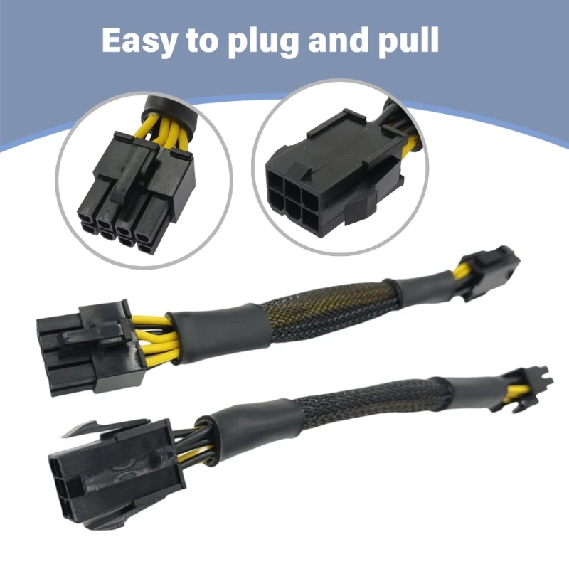 CPU 6Pin to 8Pin Power Supply Line Graphics Video Card Extender Cable Power Cable for Graphics Card Chassis Accessories