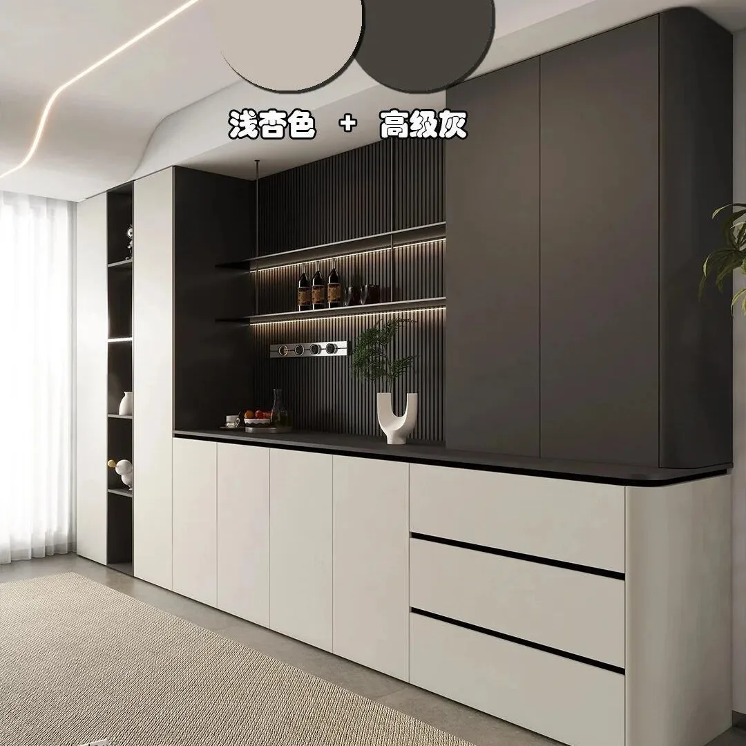 

Kitchenware Cabinet Wine Light Luxury Entrance Cloakroom Locker Storage Solid Wood Household