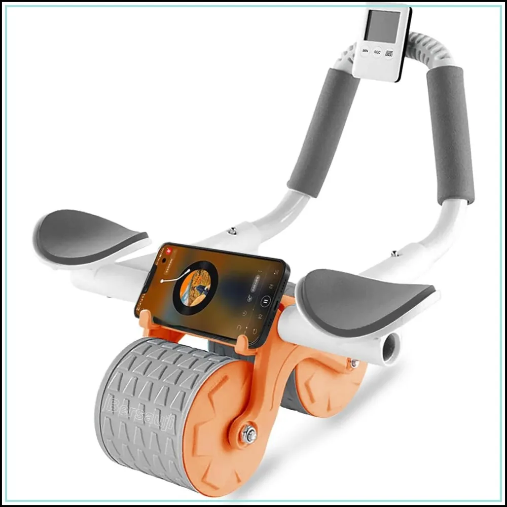Upgraded Ab Roller Wheel with Knee Mat & Timer - Automatic R