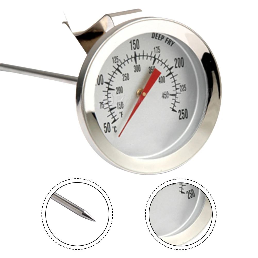 قطعتان من موازين حرارة الفرن المصنوعة من الفولاذ المقاوم للصدأ، قرص كبير 0-300 ° ج 32-572 ° F، مقاوم للماء، مقاوم للضباب، دقيق للخبز وأداة الشواء #6