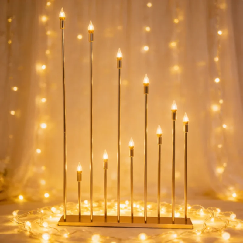 5/10 Heads Reed Lamps Wedding Table Centerpieces Home Decorative Candelabrum for Atmosphere Decoration