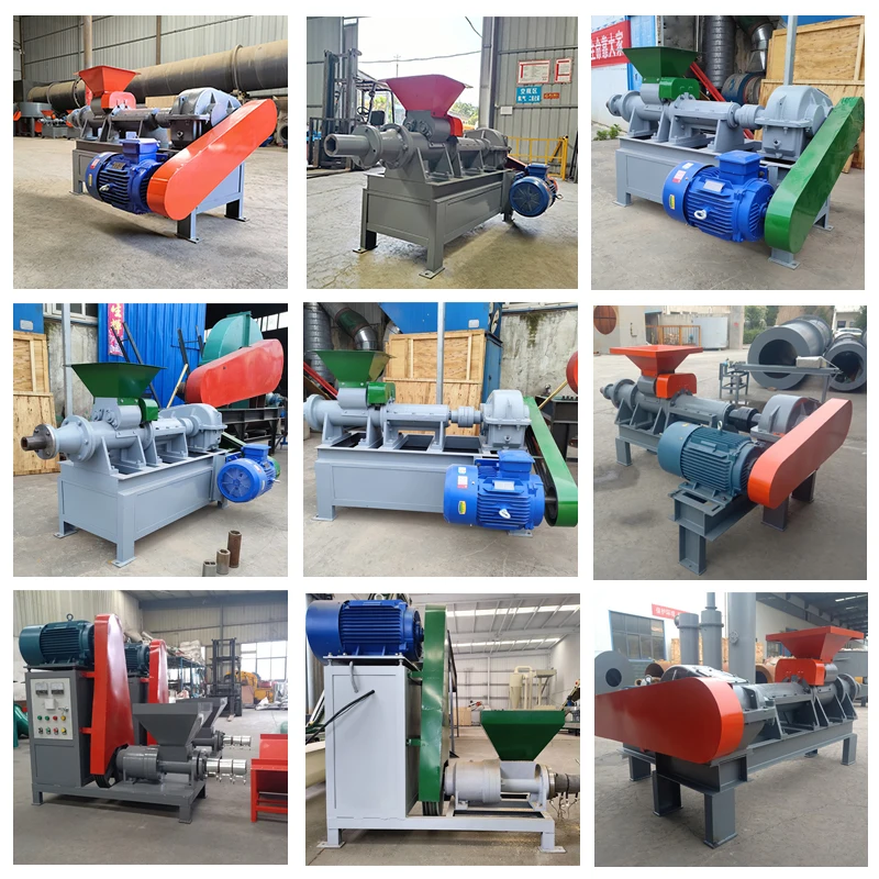 High Pressure Charcoal Biomass Briquette Press Machine Wood Round Rod Maker Biomass Sawdust Rod Making Machine