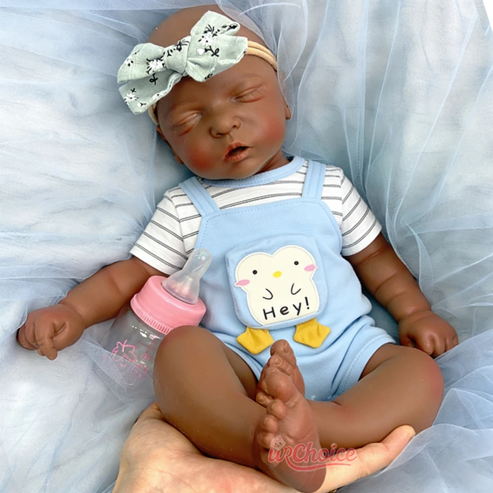 

45cm Real Touch Silicone Reborn Baby Girl Delicate Hand Painted Features Flexible Washable Doll For Role Play