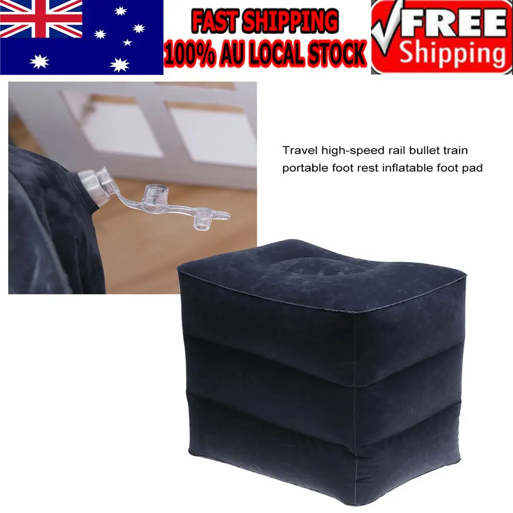 Inflatable Foot Cushion for Travel with Adjustable Height Leg Support Pillow Blow Up Inflatable Footrest Mat Stool Ottomans