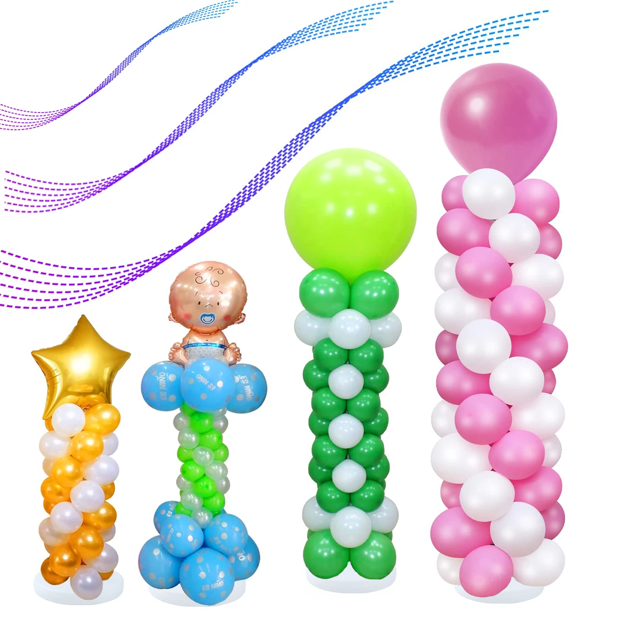 50-210cm Balloon Scalable Column Ballon Telescopic Rod Stand For Wedding Birthday Party Decoration Baby Shower Party Supplies