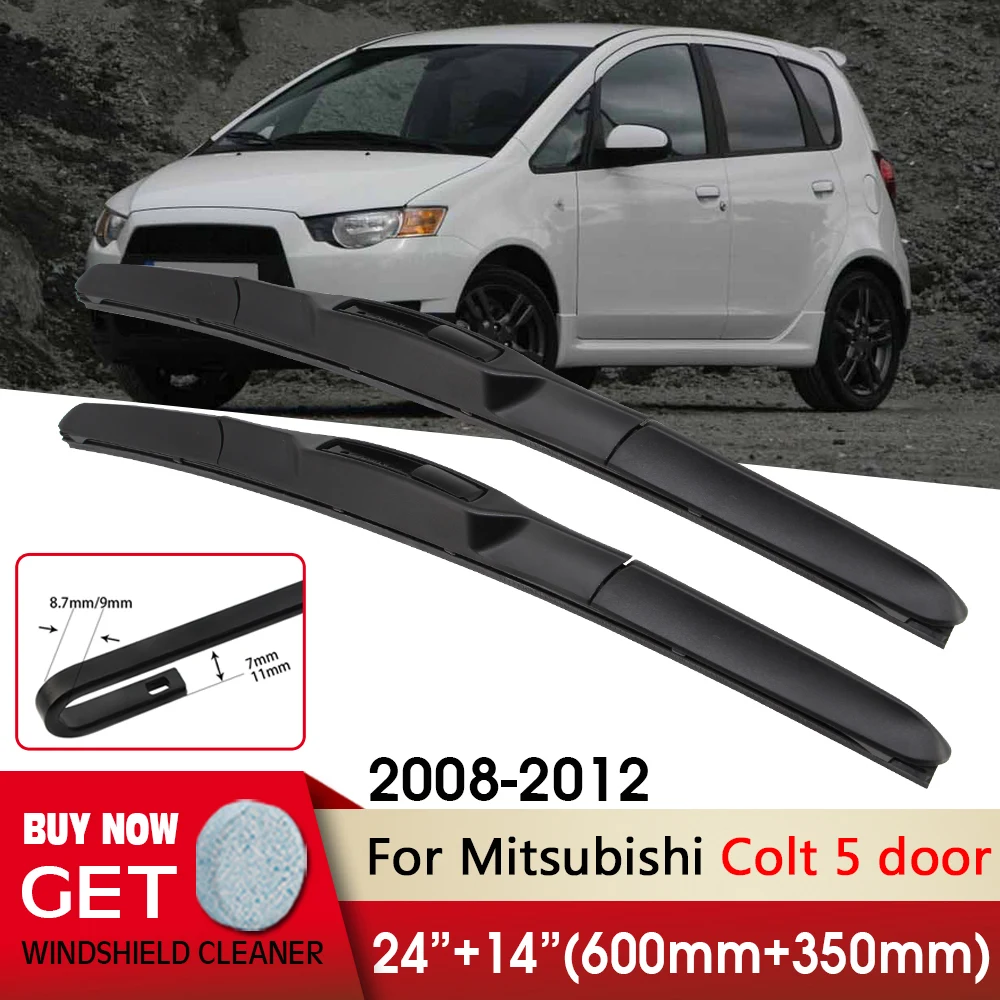 

Передние щетки стеклоочистителя автомобиля 24 "+ 14" для Mitsubishi Colt 5 двери 2008-2012 Fit U Крюк рычаг лобовое стекло переднее окно