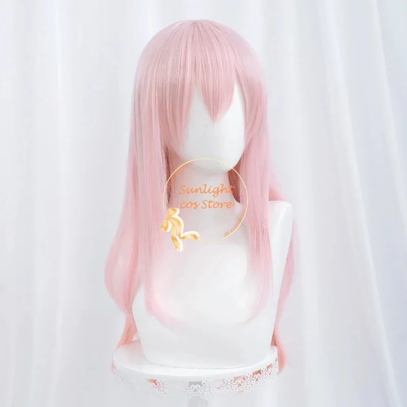 Super Sonico SuperSonico 60cm 롱 핑크 할로윈 코스프레 애니메이션 내열성 합성 머리 + 가발 모자
