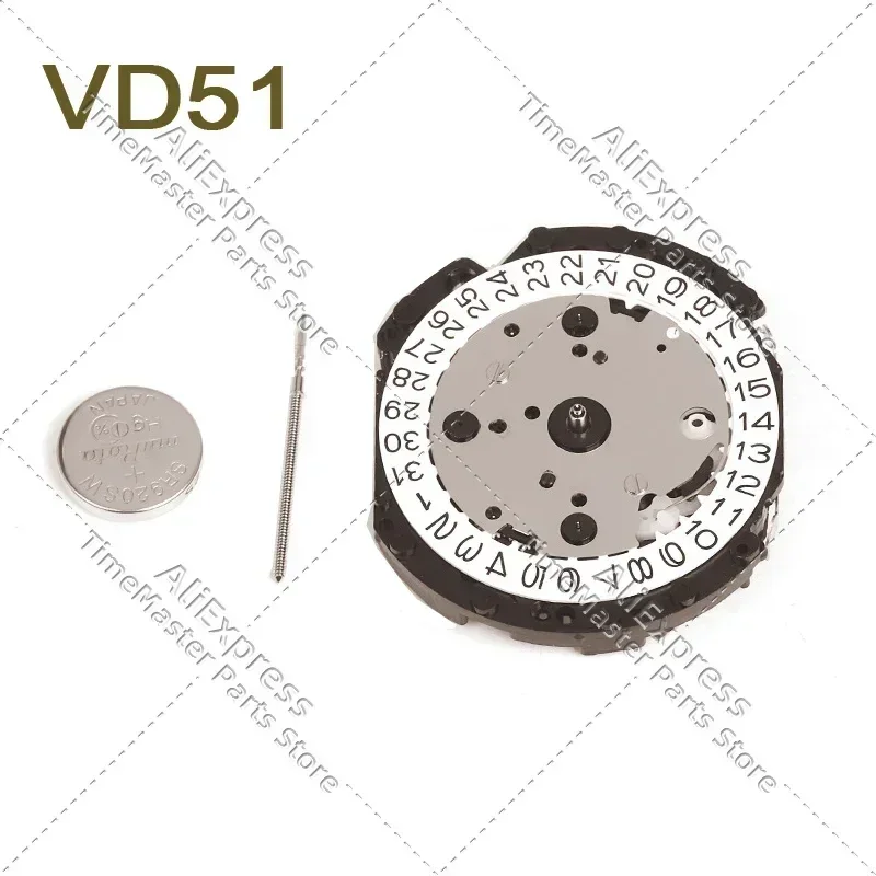 Mesin jam Tianmadu VD51 asli Jepang, mesin VD51C VD51B multimotor, aksesoris jam tangan lima jarum