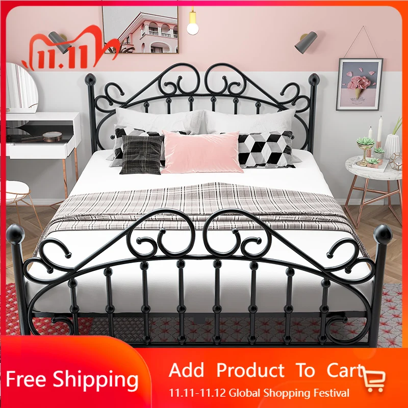 

Современная минималистичная железная кровать принцессы, эстетика, скандинавская романтическая свадебная кровать, светлая художественная роскошная мебель для дома Letto Matrimoniale