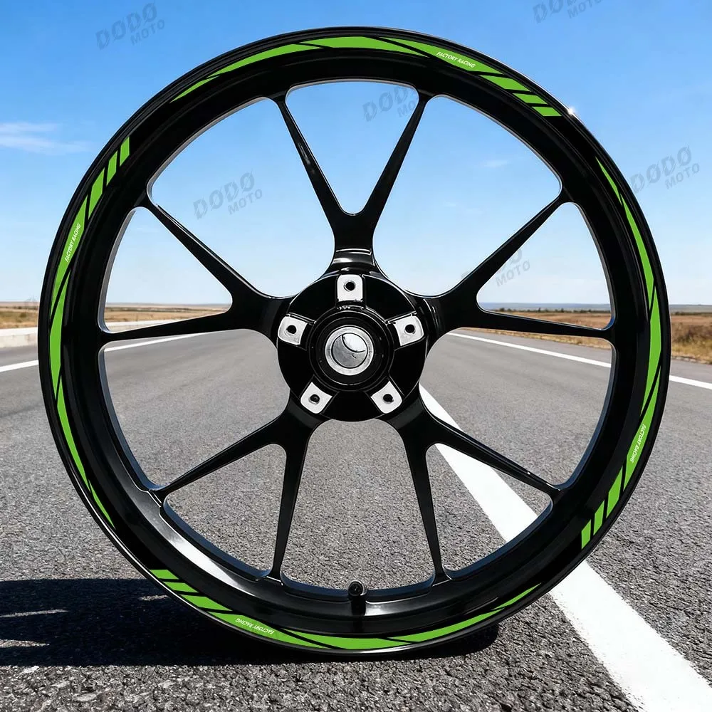 10"12"13"14"15"16"17"18"inch Motorcycle Rim Outer Edge Decor Accessories Reflective Sticker Tire Inner Ring PVC Waterproof Decal