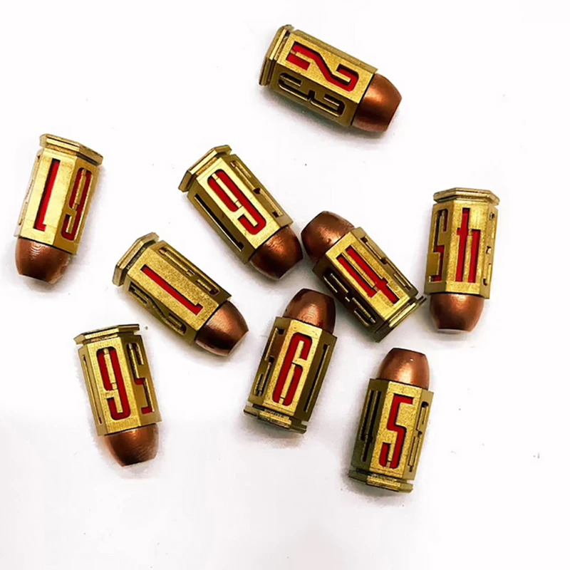 1Pc Bullet Dobbelstenen 9Mm 6 Zijdig Metal Bullet Veelvlak Dice Pub Game Accessoires