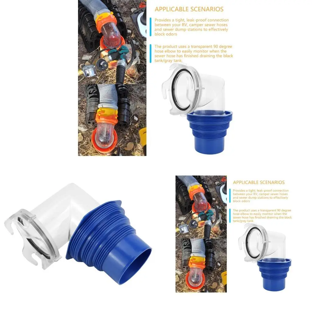 90 Degree Angled Motorhome Drain Hose Attachment Anti Backflow Design For Compact Spaces  