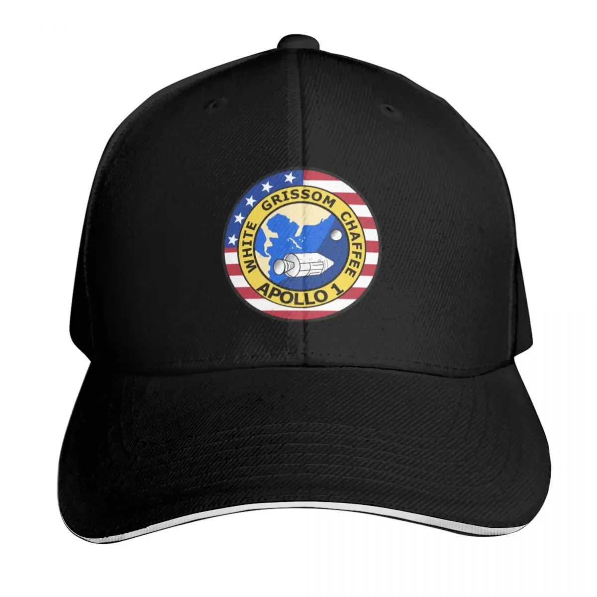 Apollo 1 Mission Patch Baseball Cap Breathable Mesh Back Moisture Wicking Quick Dry Curved Brim Classic Fit