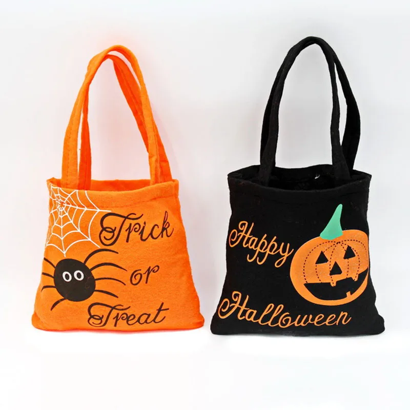 Halloween Pumpkin Trick or Treat Portable Candy Bag Kids Festival Gift Bags Collectible Ornament