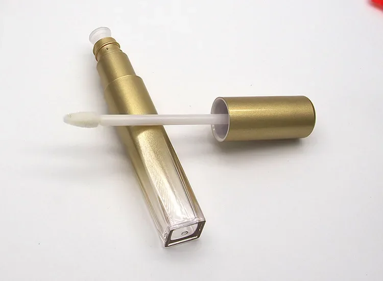 Bouteille Tube de brillant à lèvres en plastique doré dégradé givré de 8ml, 50 pièces, accessoires de voyage, conteneurs d'emballage cosmétique de maquillage