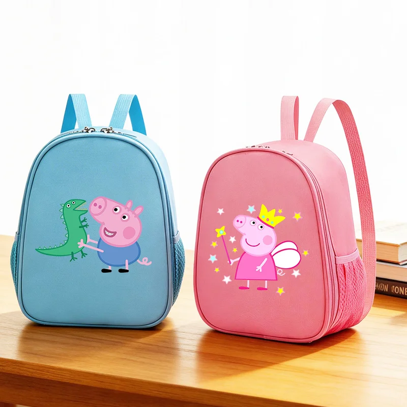 

Peppa Pigs Kids Backpack Cartoon Single Layer Kindergarten Schoolbag Infant Lightweight Student Supplies Bags Boys Girls Gifts