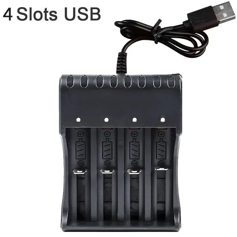 1/2/3/4/5pcs Battery Charger 2 3 4 Slots 110V 220V USB A Port For 18650 Charging 3.7V Rechargeable Lithium Battery Charger - view 6