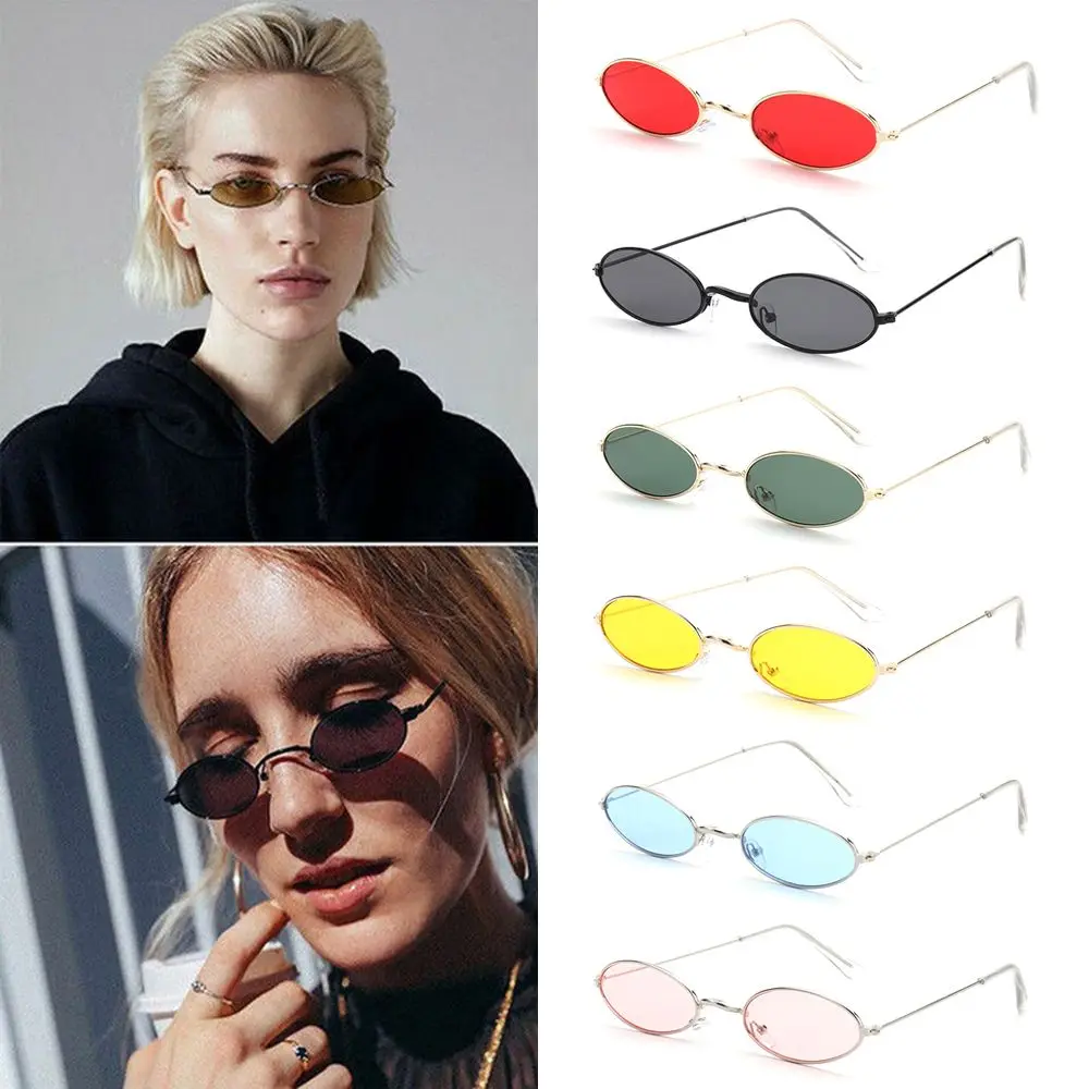 Summer Accessories Small Frame Eyeglasses Oval Sunglasses Vintage Shades Sun Glasses