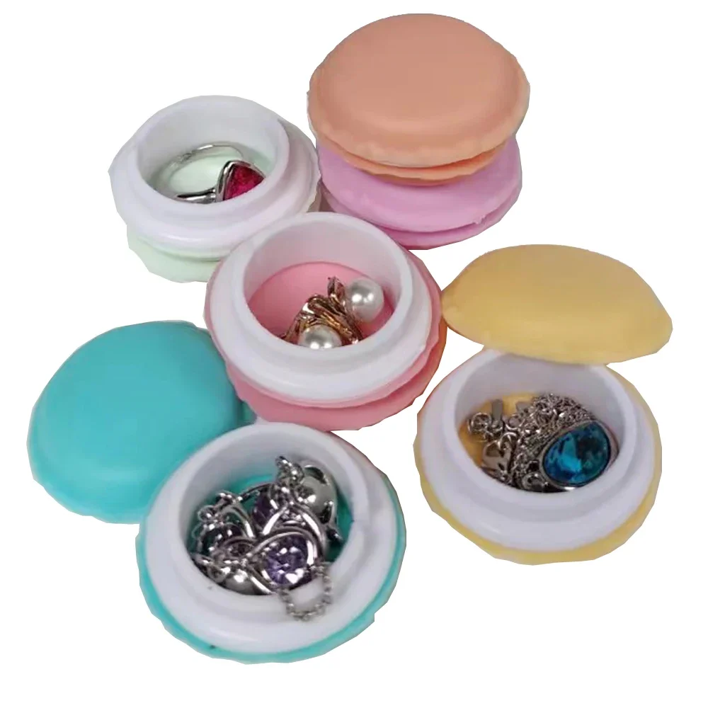 Fashion Ring Jewelry Box Cute Macaroon Earring Beads Storage Carrying Box Pills Home Accessory Organizer Pendant Showcase 5Pcs