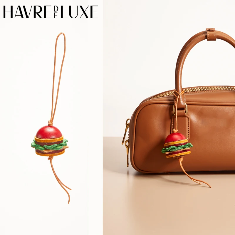 

Hamburger leather bag charm lantern strawberry keychain decoration pendant Women's backpack exquisite accessories