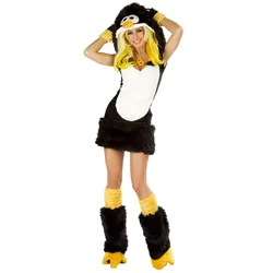 Lovely Adult Halloween Animal Cosplay Costume Deluxe Black Penguin Costumes for Women's Masquerade Party Fancy Dress Outfit