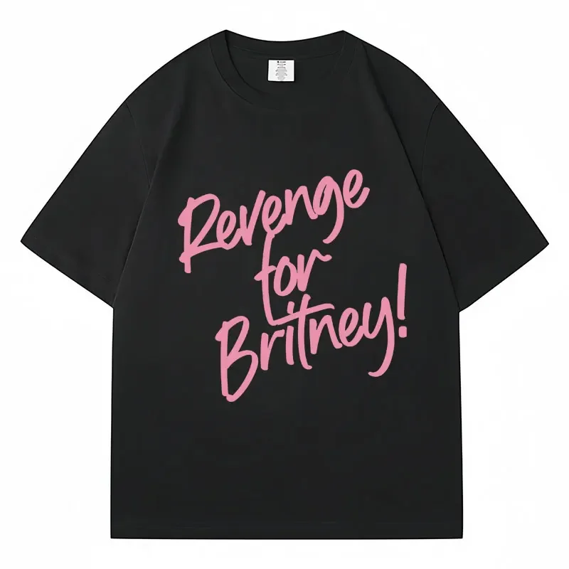 Revenge For Britney Short Sleeve Round Neck T-shirt Men Women Casual Oversized Clothing Popular Aesthetic Y2k Streetwear