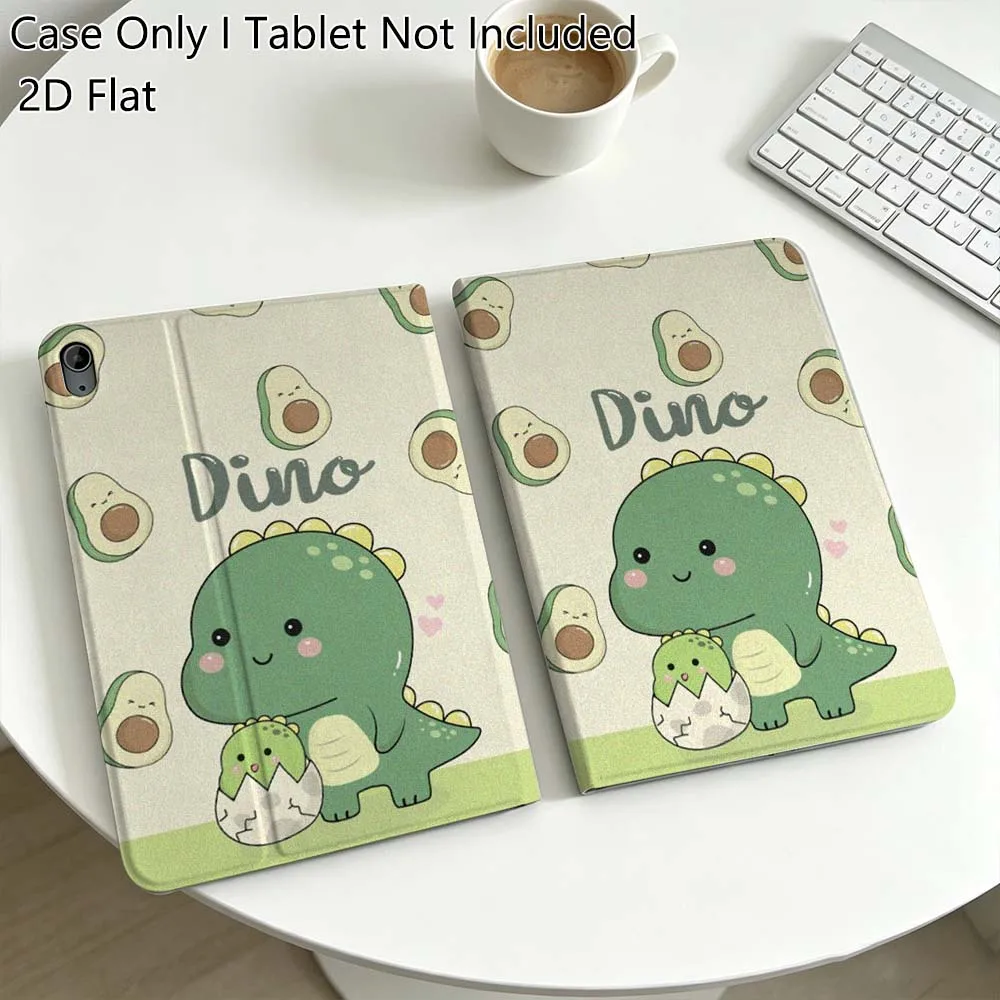Cute Dinosaur Avocado Art For iPad Pro Air Mini 2 3 4 5 6 7 6th 7th 10th 11th 10.2 9.7 10.5 11 Foldable Tablet Case Gift