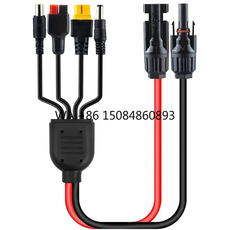 Custom Multi-head Conversion Extension Cable MC to XT60/DC5521/DC7909, Multi-purpose Wiring Accessories for Various Portable Sol