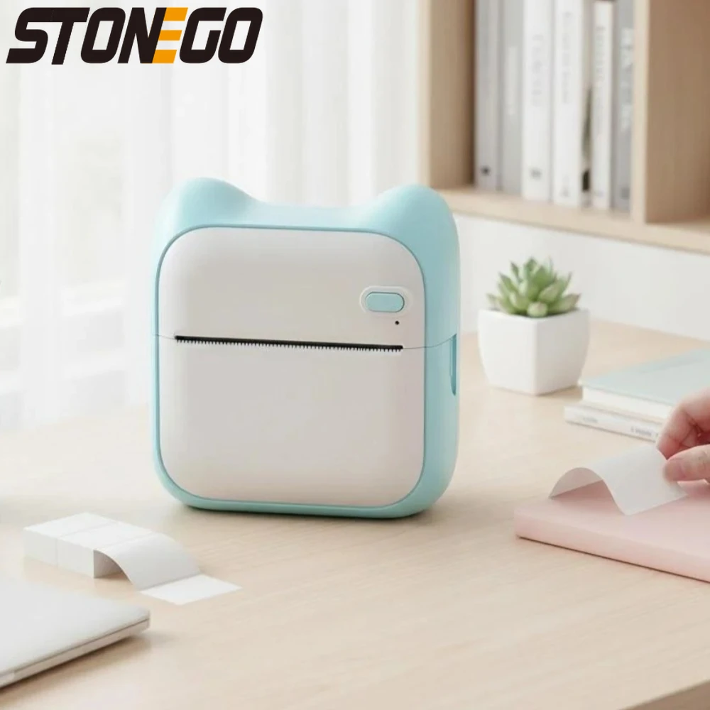 

Миниатюрный портативный термопринтер для студентов, 200 dpi, высокое разрешение, перезаряжаемый, 1200 мАч, для печати этикеток, текста и фотографий