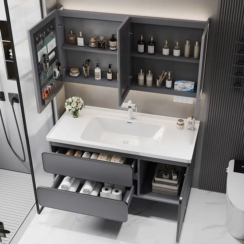 

Ceramic, wash basin cabinet, beauty mirror, bathroom, combination.