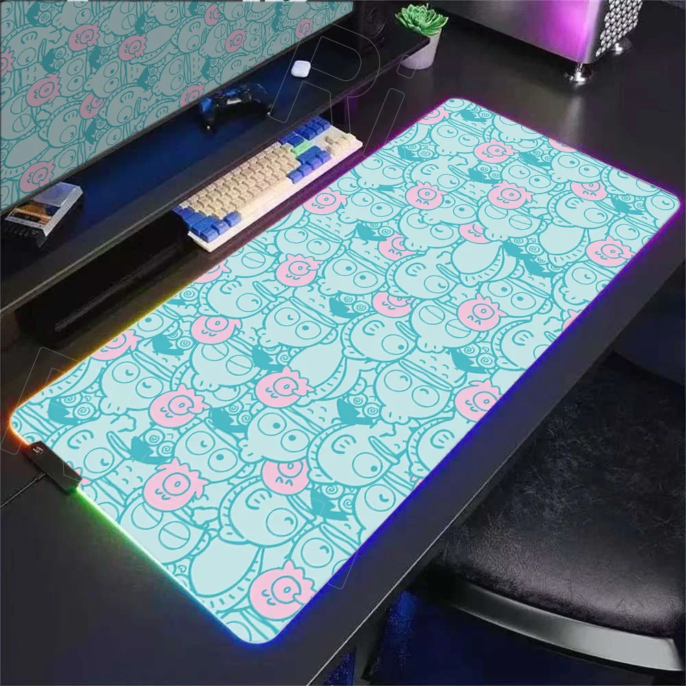 

Anime Sanrio Hello Kitty Kuromi Melody RGB Mousepad Pc Gamer Keyboard Mouse Pad LED Glowing Mouse Mats Gaming Computer Mausepad