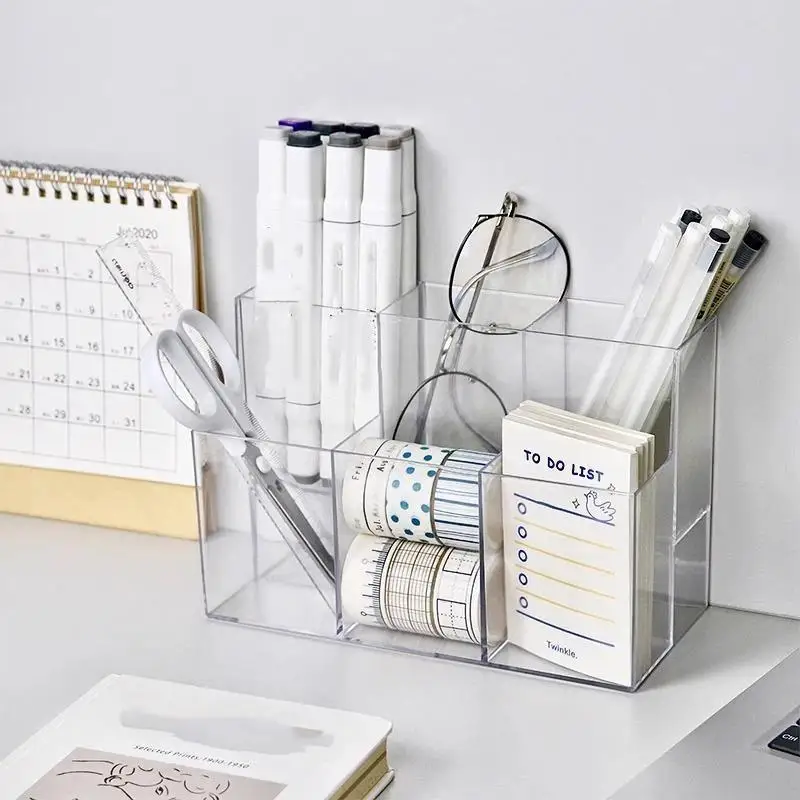 1Pcs Coffee Bar Accessories Holder Acrylic Desktop Organizer Tea Bag Storage Box Multi-functional Stationery Makeup Storage Cas