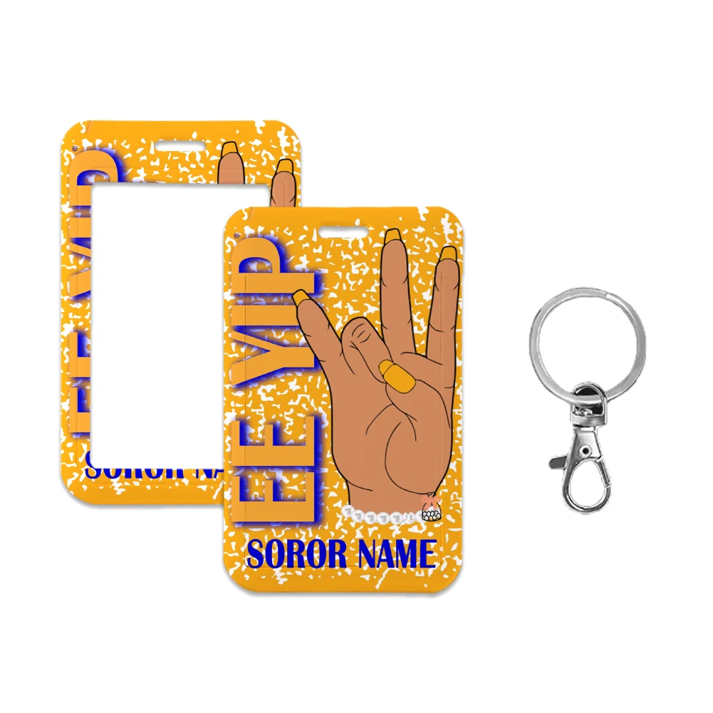 Sorority Sigma Gamma Patterns Women Lanyards ID Badge Holder Strap Work Card Bus Access Card Holder Keychains Accessories