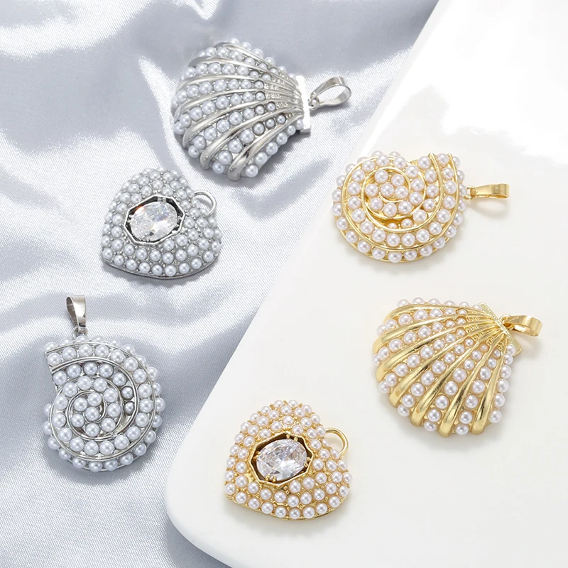 ZHUKOU Summer Ocean Style Pendant Pearl Inlaid Shell Starfish High Quality Bohemian Women\'s Jewelry Accessories: VD1497-1499