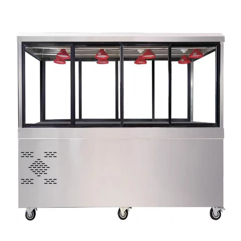 Deli cold dishes braised vegetables refrigerated frozen fresh roast duck display float cabinet duck neck snack mobile cart