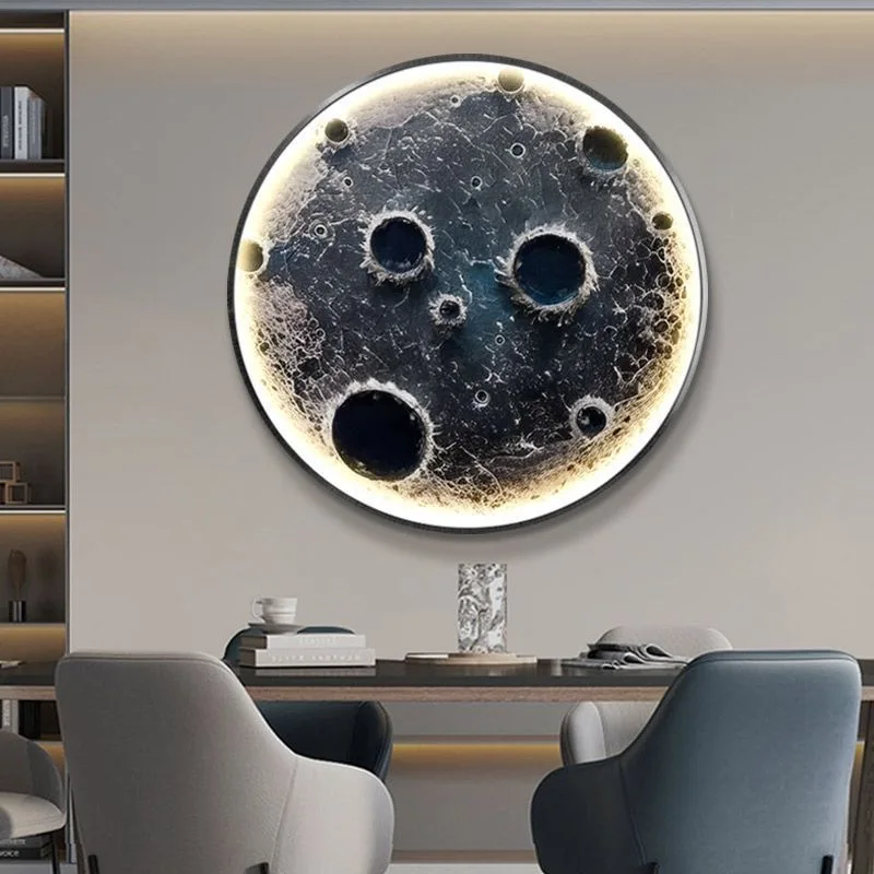 Moon Entrance LED Wall Light Wireless Remote Control Sofa Background Wall Mural Lamp Modern Simple Living Room Hotel Decoration