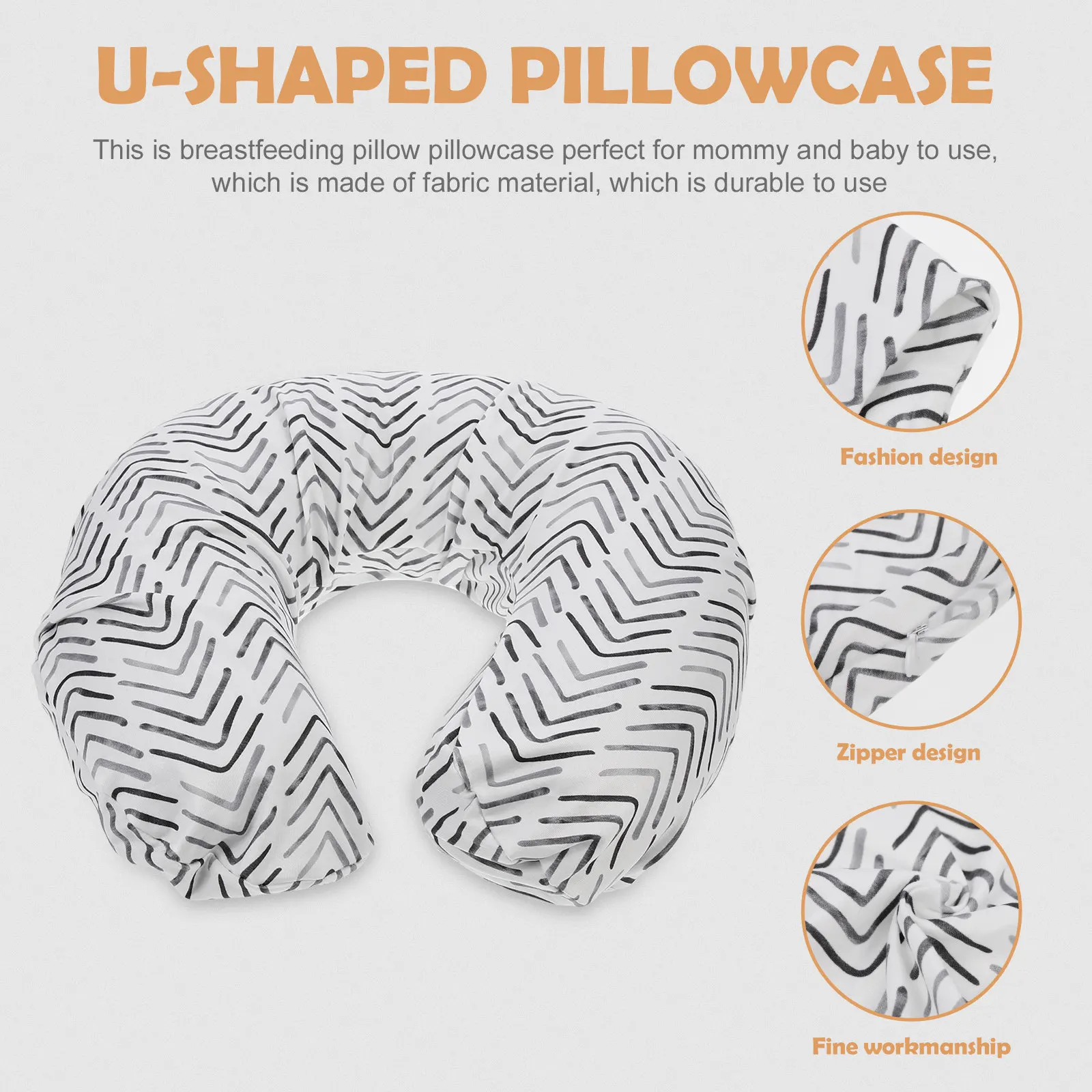 

U-образная наволочка для подушки для кормления, эластичный тканевый чехол для подушки для грудного вскармливания, легкий, портативный, съемный, моющийся.