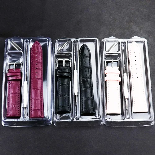 Imagen 2 del producto *Piel de animal * Correa de reloj 13 mm 15 mm 17 mm 19 mm 21 mm 20 mm 22 mm 24 mm Correa de muñeca Cuero genuino de alta calidad con embalaje