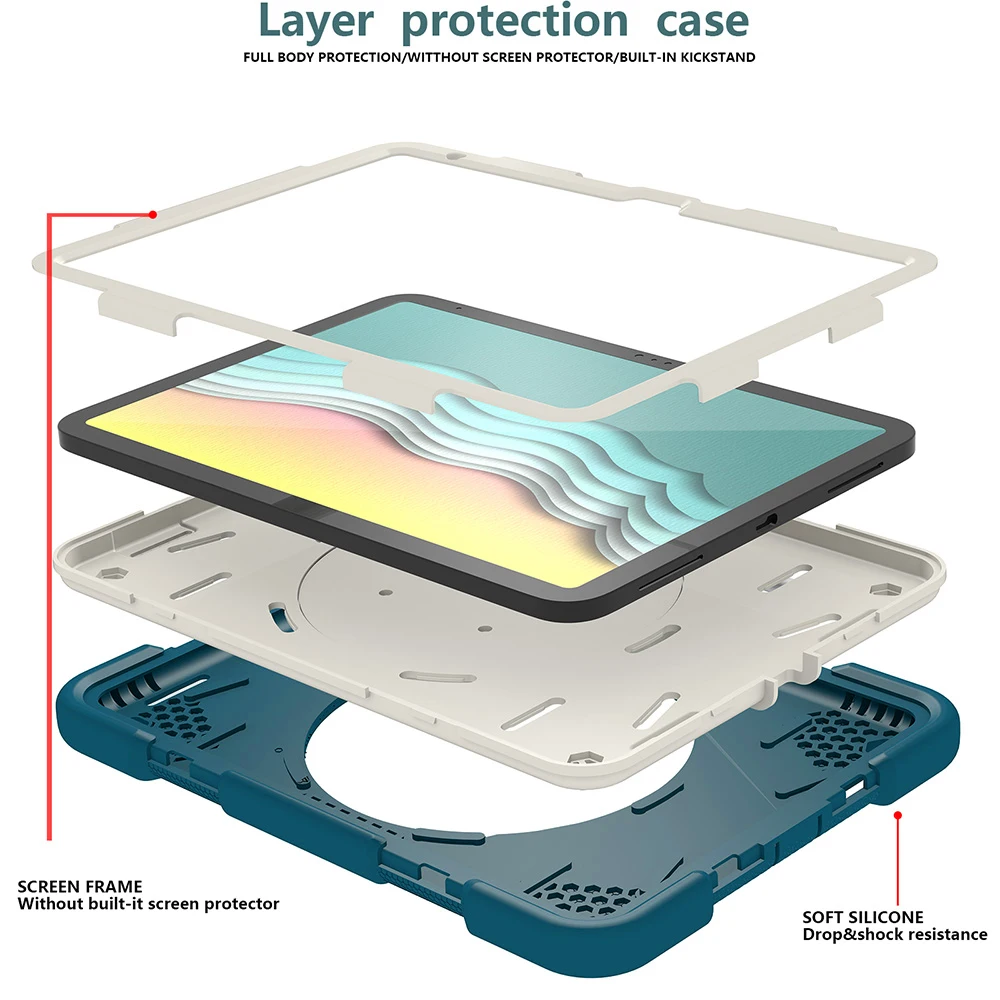 Full Body Shockproof Case For Apple iPad 2021 2020 Air 11 2024 2025 10th 11th Gen With Shoulder Strap Rugged Protective Cover