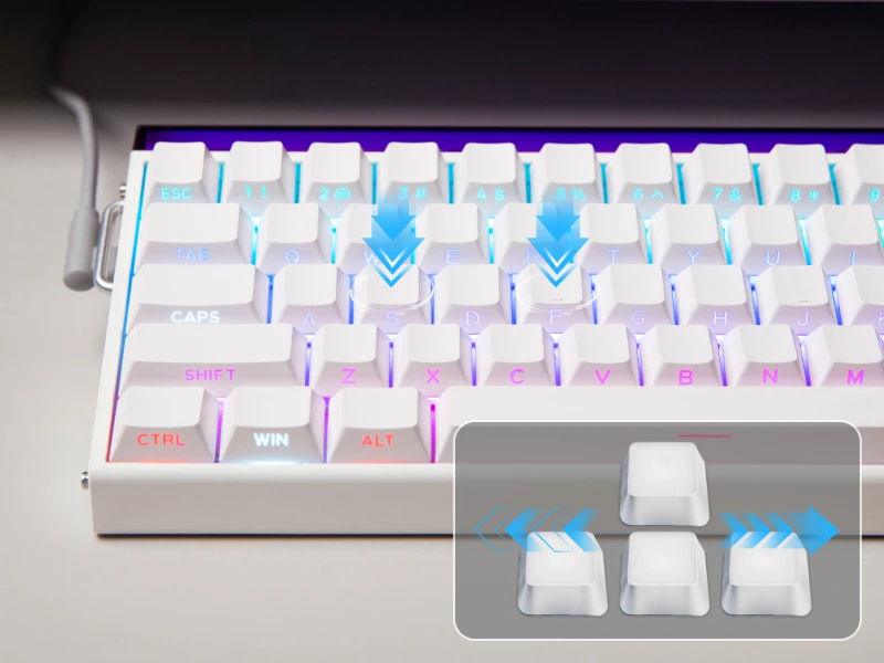AULA Hero68 HE 65% ANSI QWERTY Layout Wired Magnetic Gaming Keyboard Hot-Swap with 8kHZ Rapid Hall Effect Switch RGB Backlight
