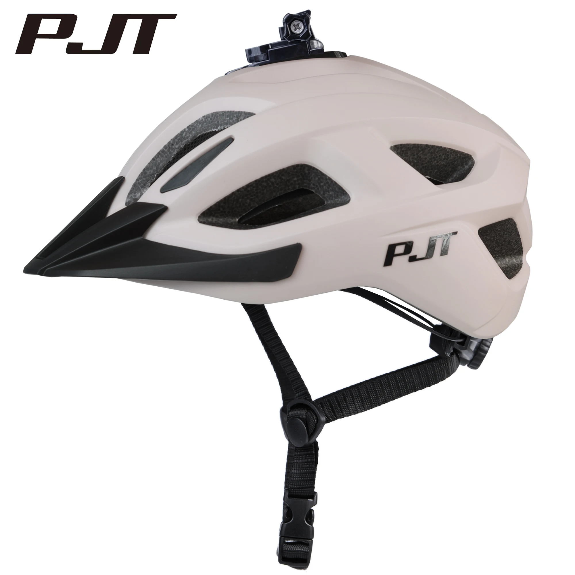 PJT-casco de bicicleta para adultos, pantalla contra insectos, MTB, Ciclismo de Carretera, soporte de Base multifuncional para cámaras deportivas/faros, casco de bicicleta
