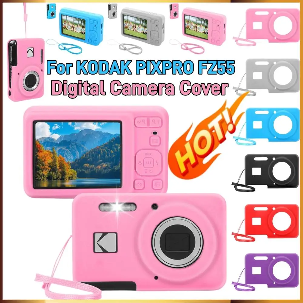 For KODAK PIXPRO FZ55 Digital Camera Cover Anti-Scratch Camera Sleeve Wear Resist Outdoor Travel Camera Protect Case with Lanyar