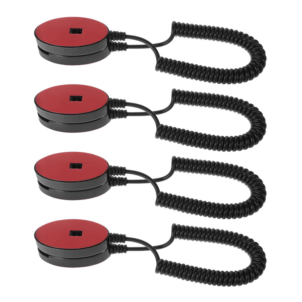 

4 Pcs Phone Model Anti Lost Leash Retractable Wire Rope Reusable Remote Tether Hook Versatile Use Home Hotel School